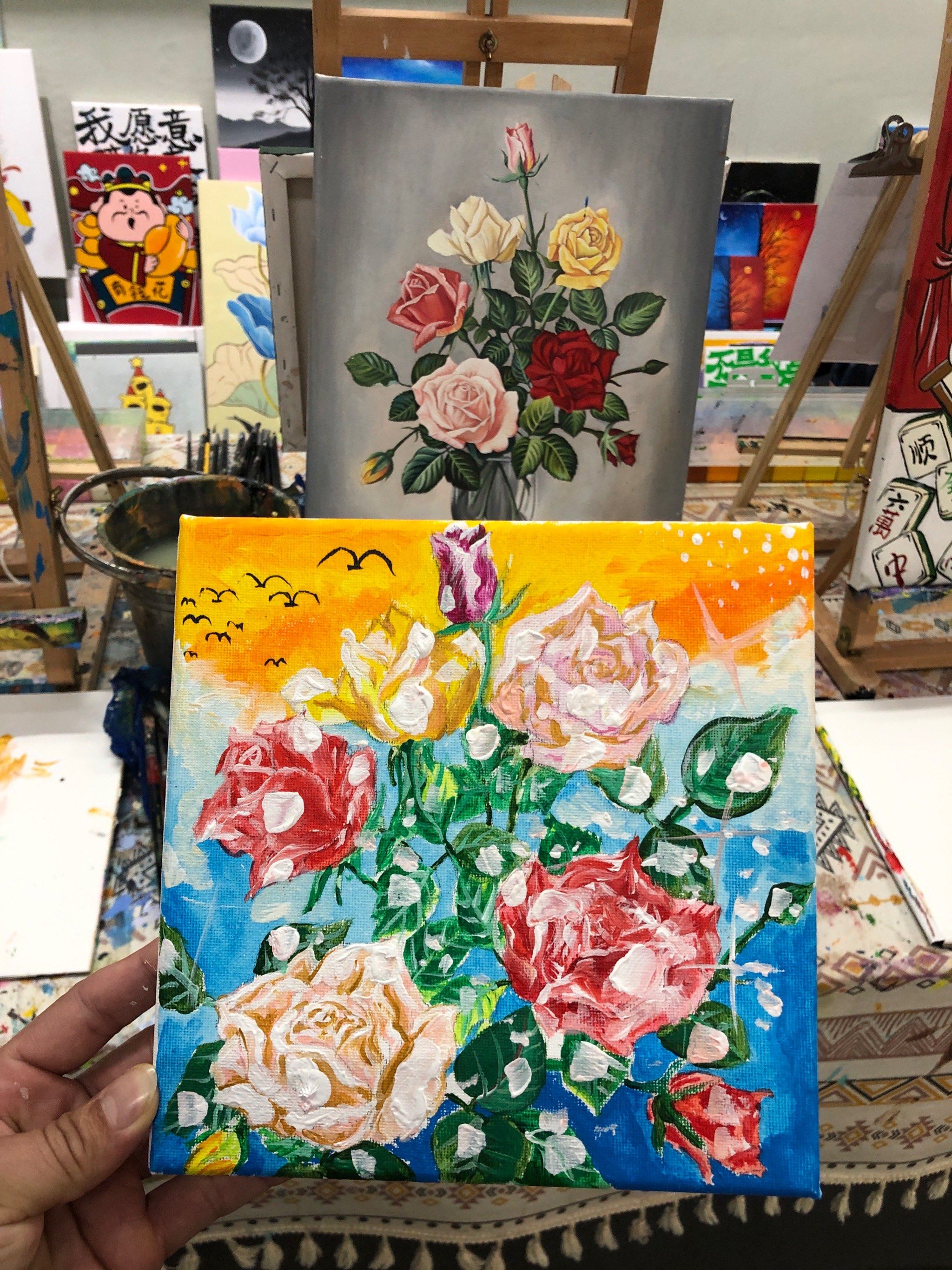 油画讲究浓墨重彩,画画要胆大心细