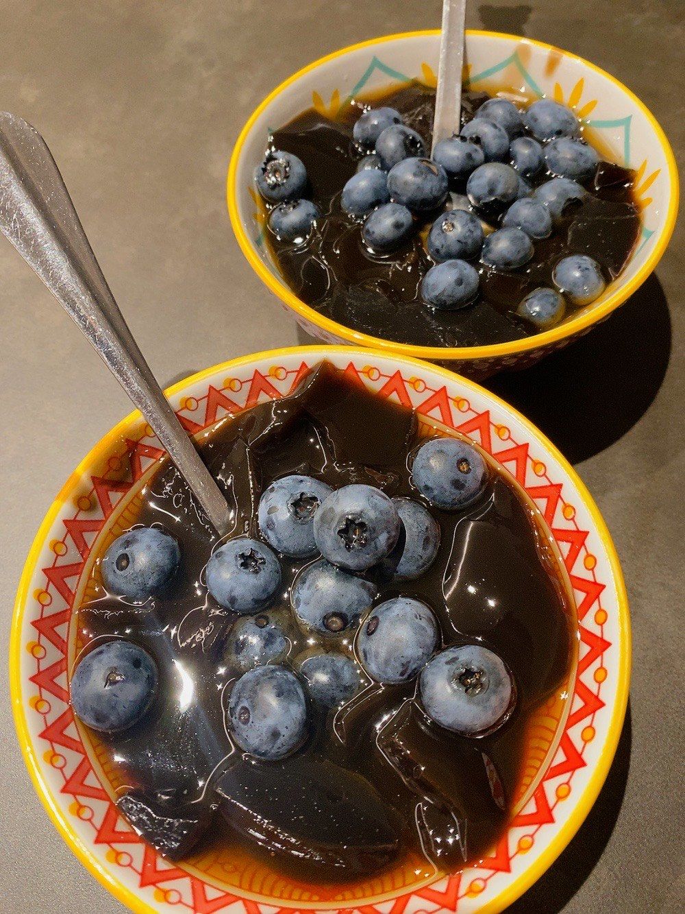 🍯🫐🧊冰爽~蜂蜜蓝莓凉粉解暑!