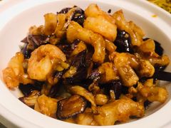 虾仁蹄筋茄子煲-同喜烤鸭店(光芒店)