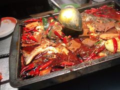 毛血旺烤鱼-探鱼·鲜青椒爽麻烤鱼(天河优托邦店)