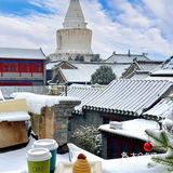 在北京！！雪景白塔寺下的露台咖啡 泰泰泰美了