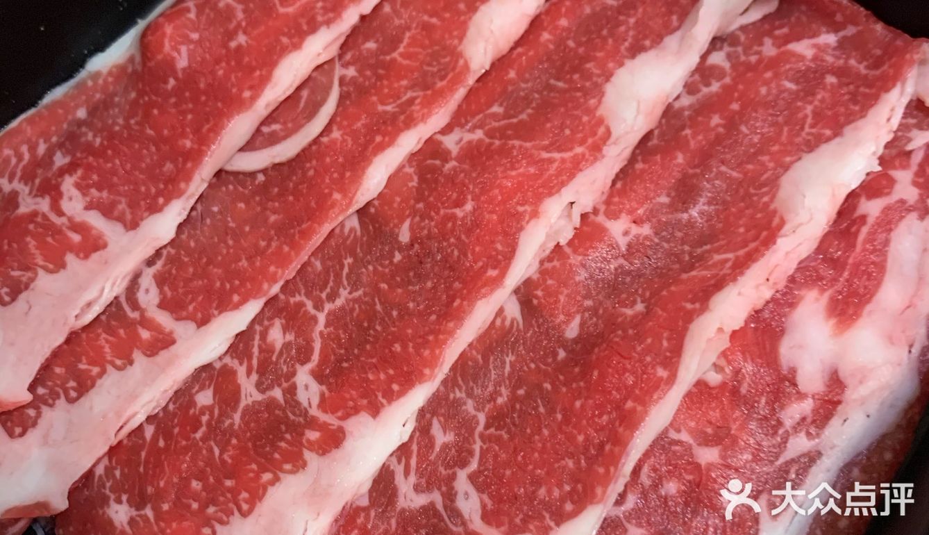 服务员推荐了寿喜锅和麻辣的锅底，各种肉类都来了一份