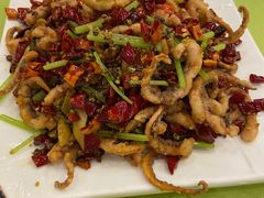 干煸鱿鱼须-大眼锅贴水饺(河东店)
