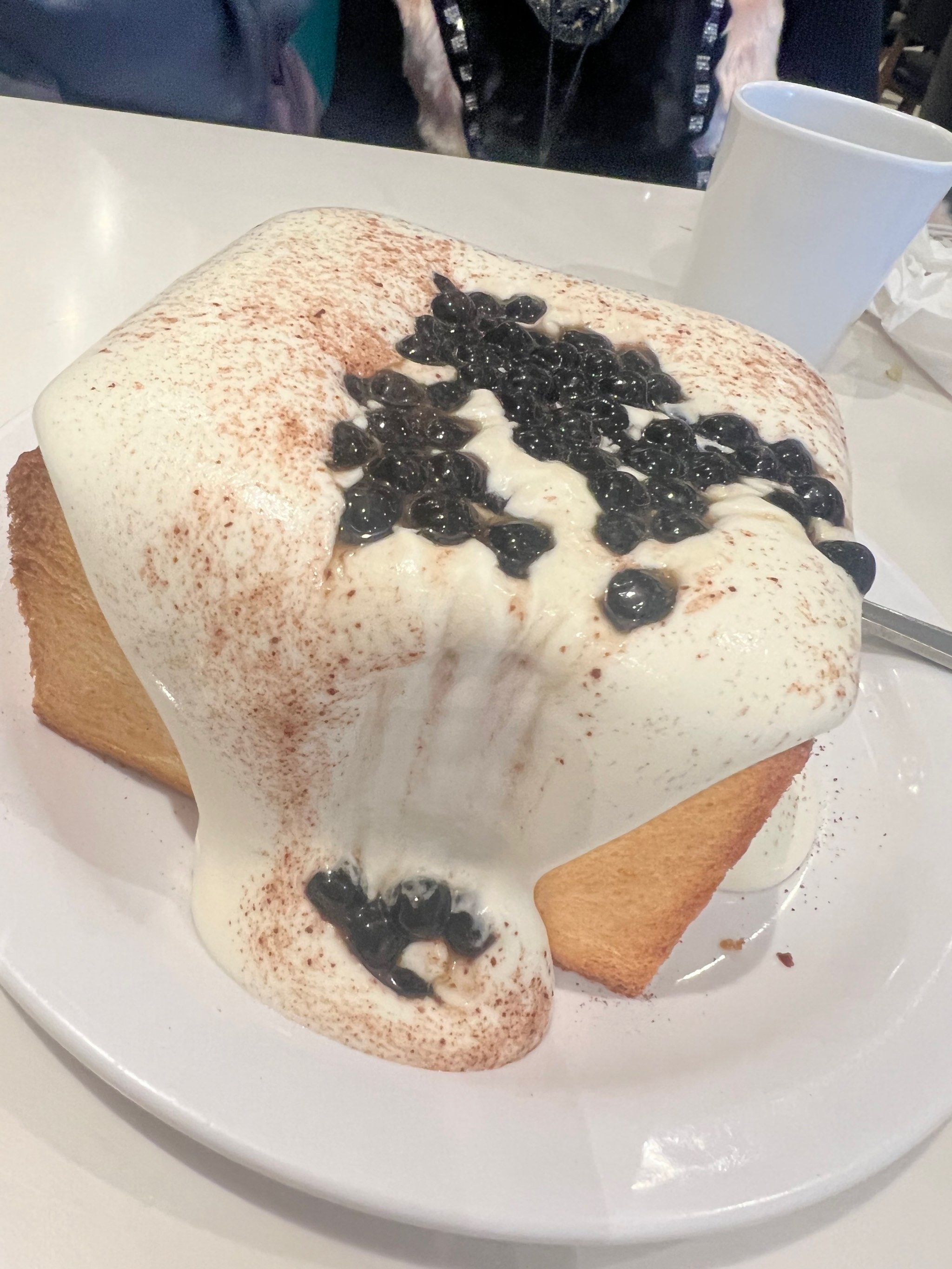 好厚的珍珠奶盖厚多士