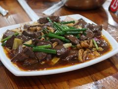 姜葱炒鹅肠血-牛恒濑粉