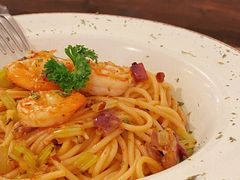 鲜虾蒜辣意面-小食院简餐厅