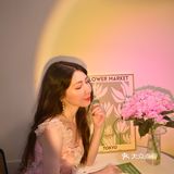 明发新店|绝美日落灯韩式小清新餐厅