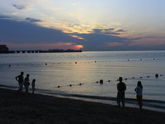 早晨的海滨浴场-兴城海滨风景区