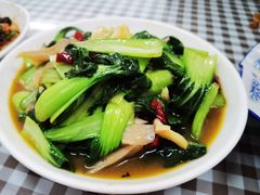 青菜炒蘑菇-瑜瑜饭馆