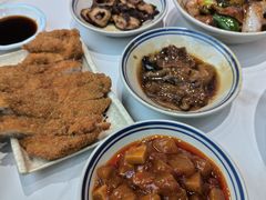 大肠，炸猪排，辣酱，猪肝，面筋-得得本帮面馆(台儿庄路店)