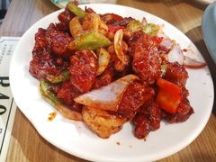 椒香虾仁爆鸡球-陈傻子餐厅(世纪都会店)