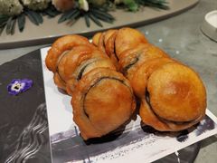 虾滑韭菜煎茄盒-川旺角川粤融合菜•海景餐厅(星海广场店)