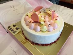粉丘蜜桃红茶白巧蛋糕-福气鲜活面包·生日蛋糕