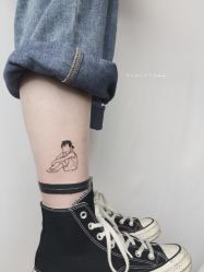 简笔画-黑旗纹身