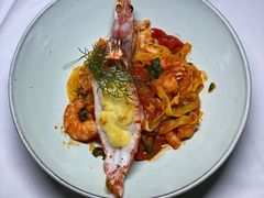 渔夫海鲜番茄宽面加焗烤大虾-夏朵餐厅(丁香店)
