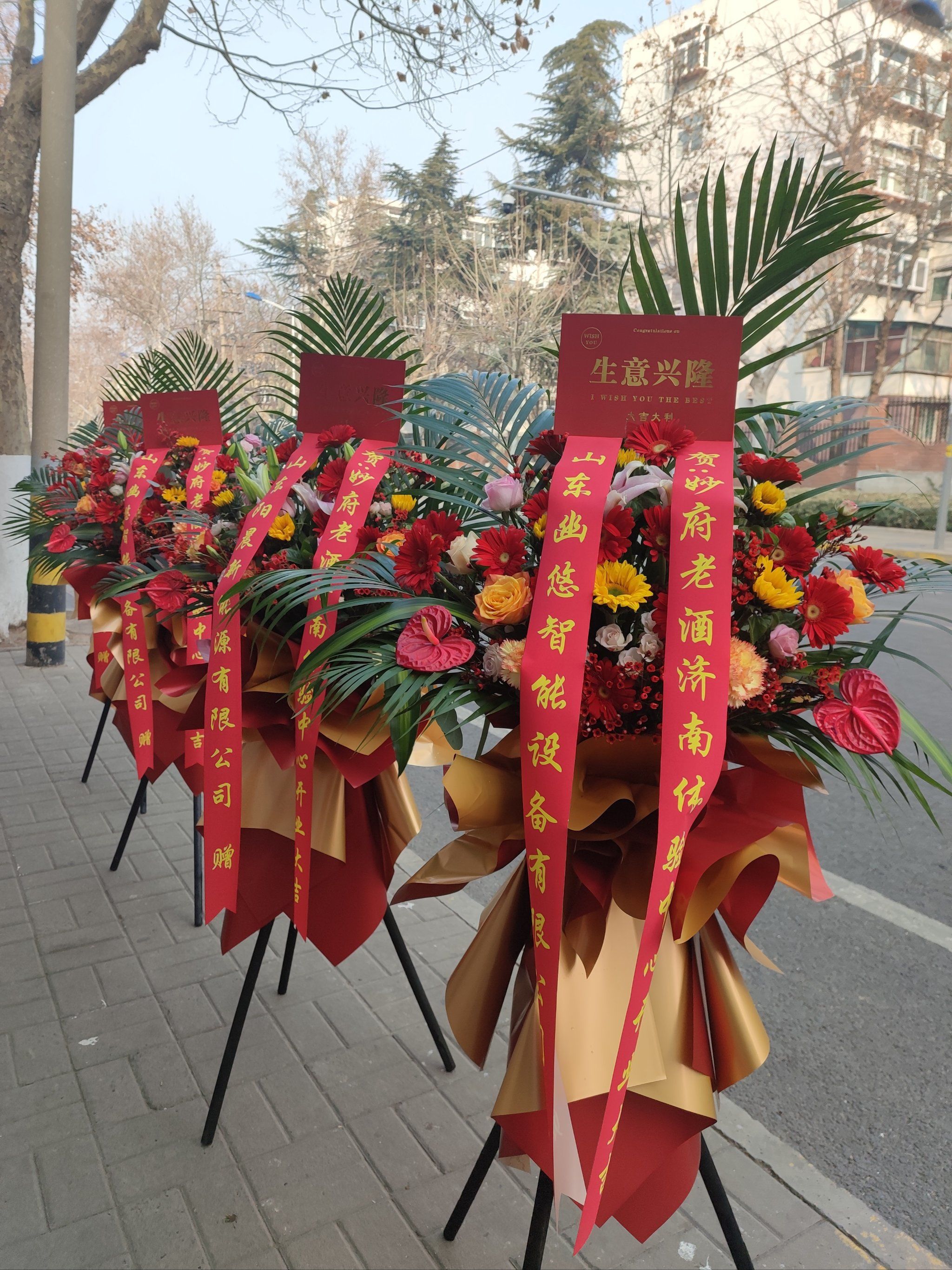 开业 红色系开业花篮 「景质鲜花