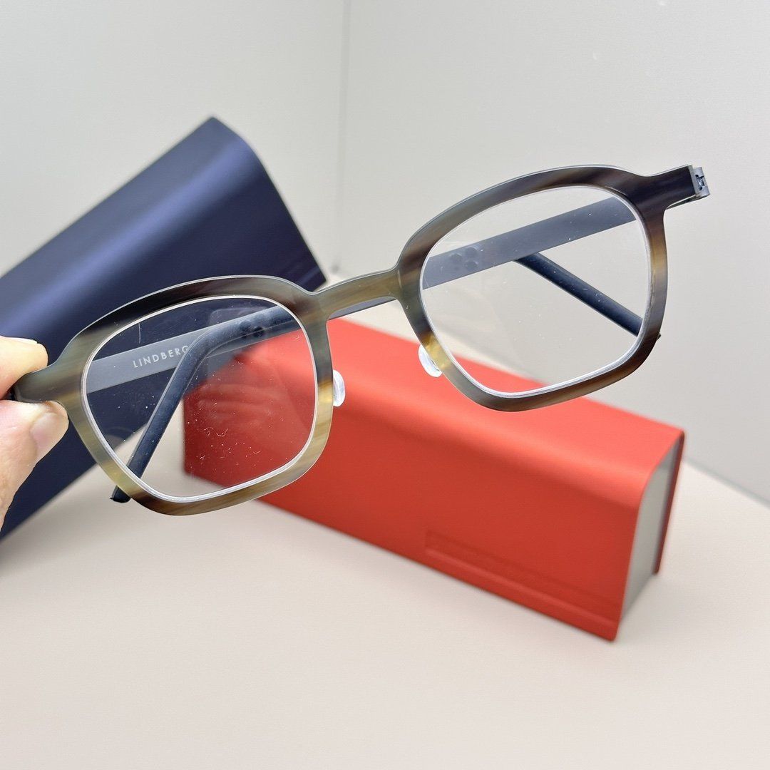 林德伯格1858天然水牛角眼镜棕咖色18