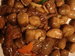 蚝油草菇炒牛肉-虾饺妹·酒家(金碧店)
