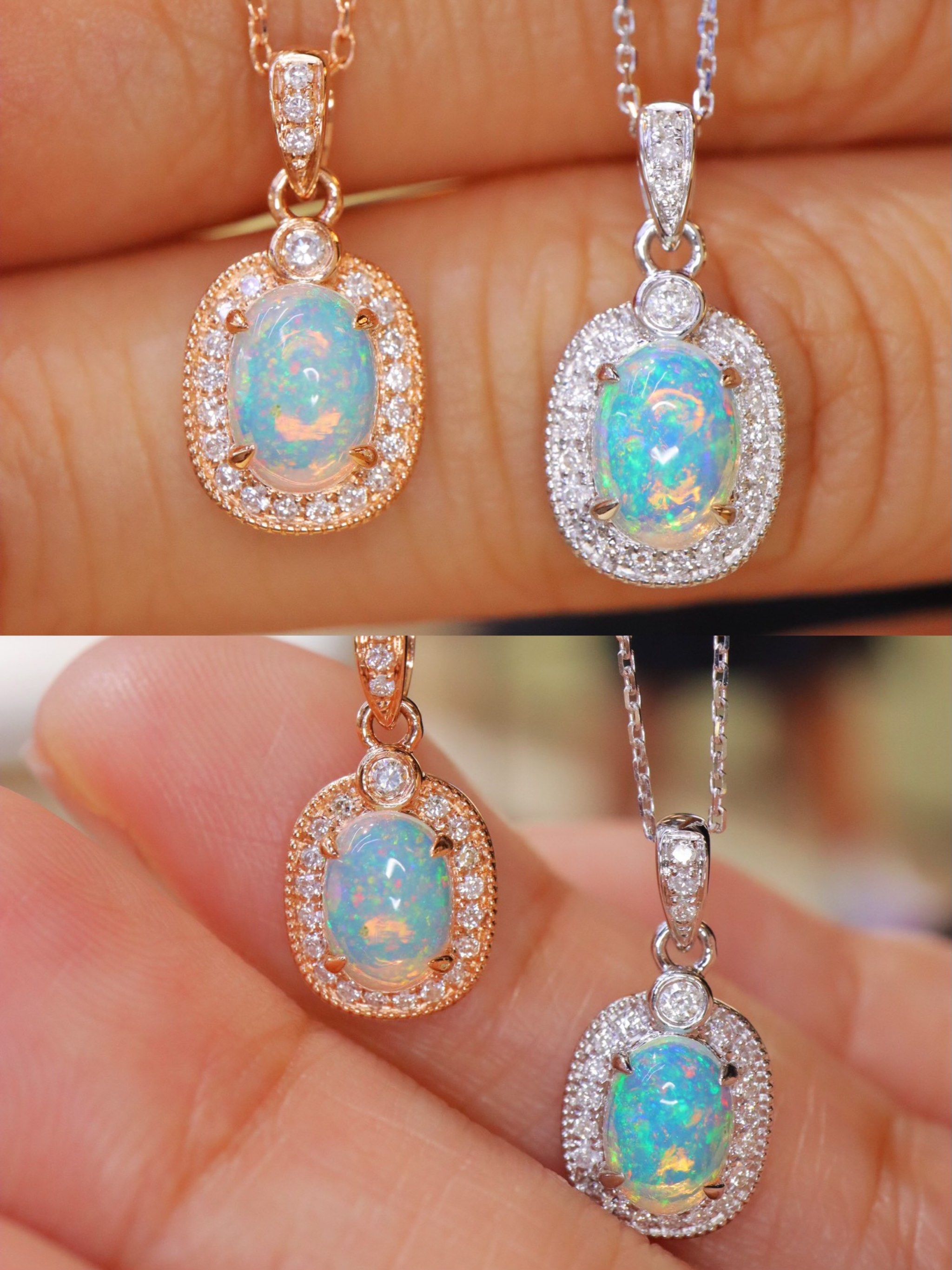 n
围镶造型设计梦幻又浪漫,神秘又迷人;天然欧泊与钻石碰撞出神秘