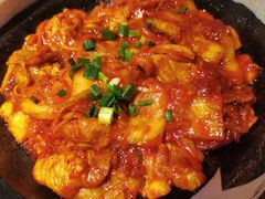 石板辣白菜炒五花肉-七八冷面·延边朝鲜族美食(欢乐谷店)