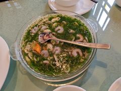 荠菜蘑菇烩虾仁-长兴菜馆(高桥店)