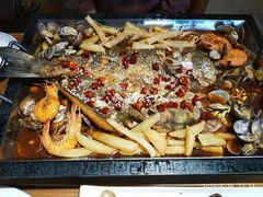 -东来菜馆•手抓海鲜家常菜•海鲜锅贴(鸽子窝店)