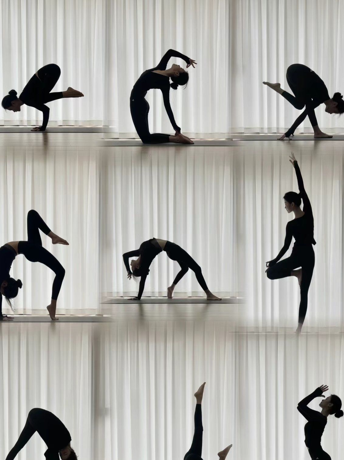 瑜伽体式拍照九宫格