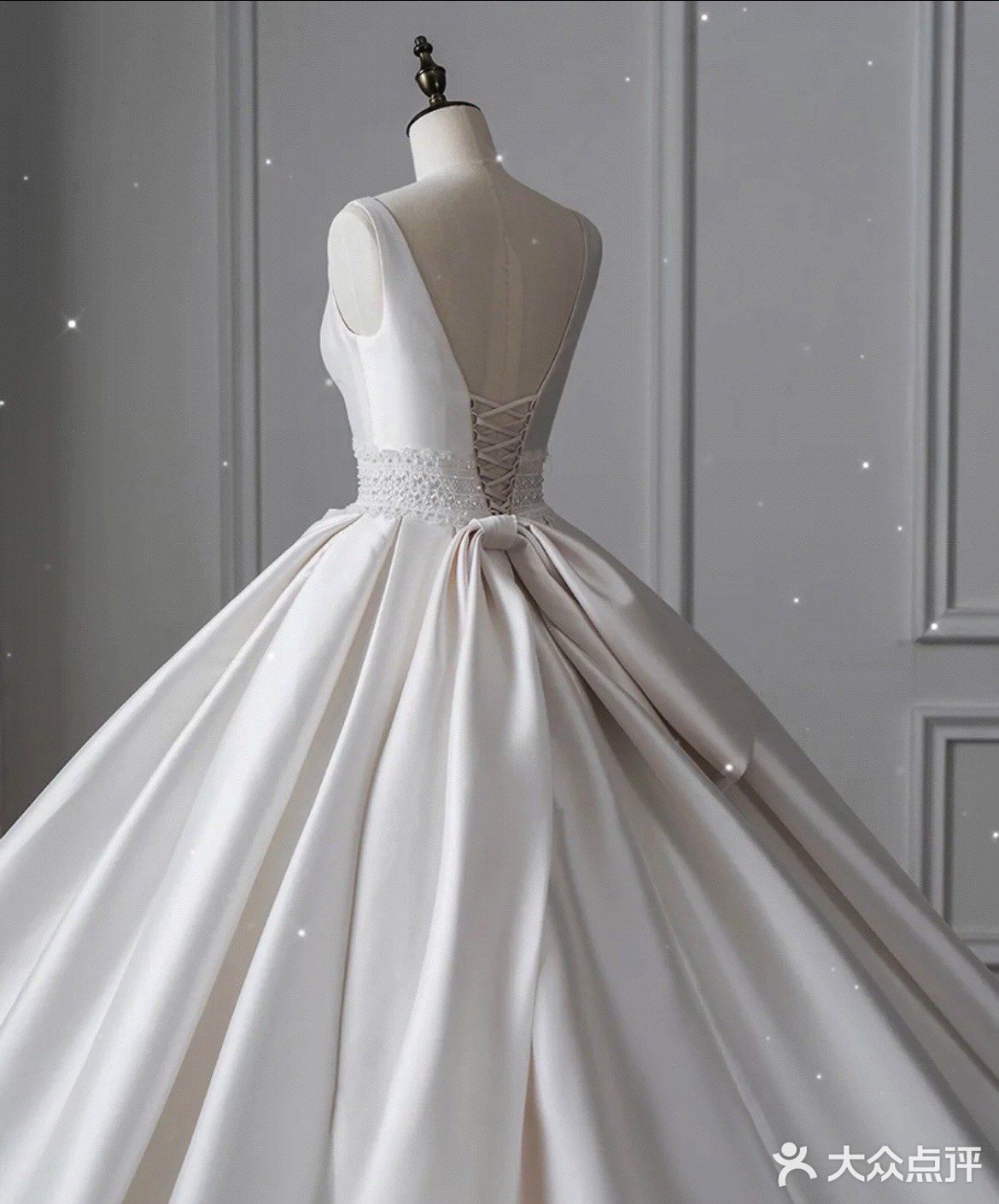 爱你61love u『妤白』高级珍珠白绸缎婚纱