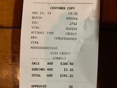 账单-The Meat & Wine Co Southbank(南岸店)