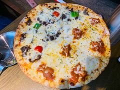 韩式牛肉披萨辣鸡肉披萨双拼-机器人火炉披萨