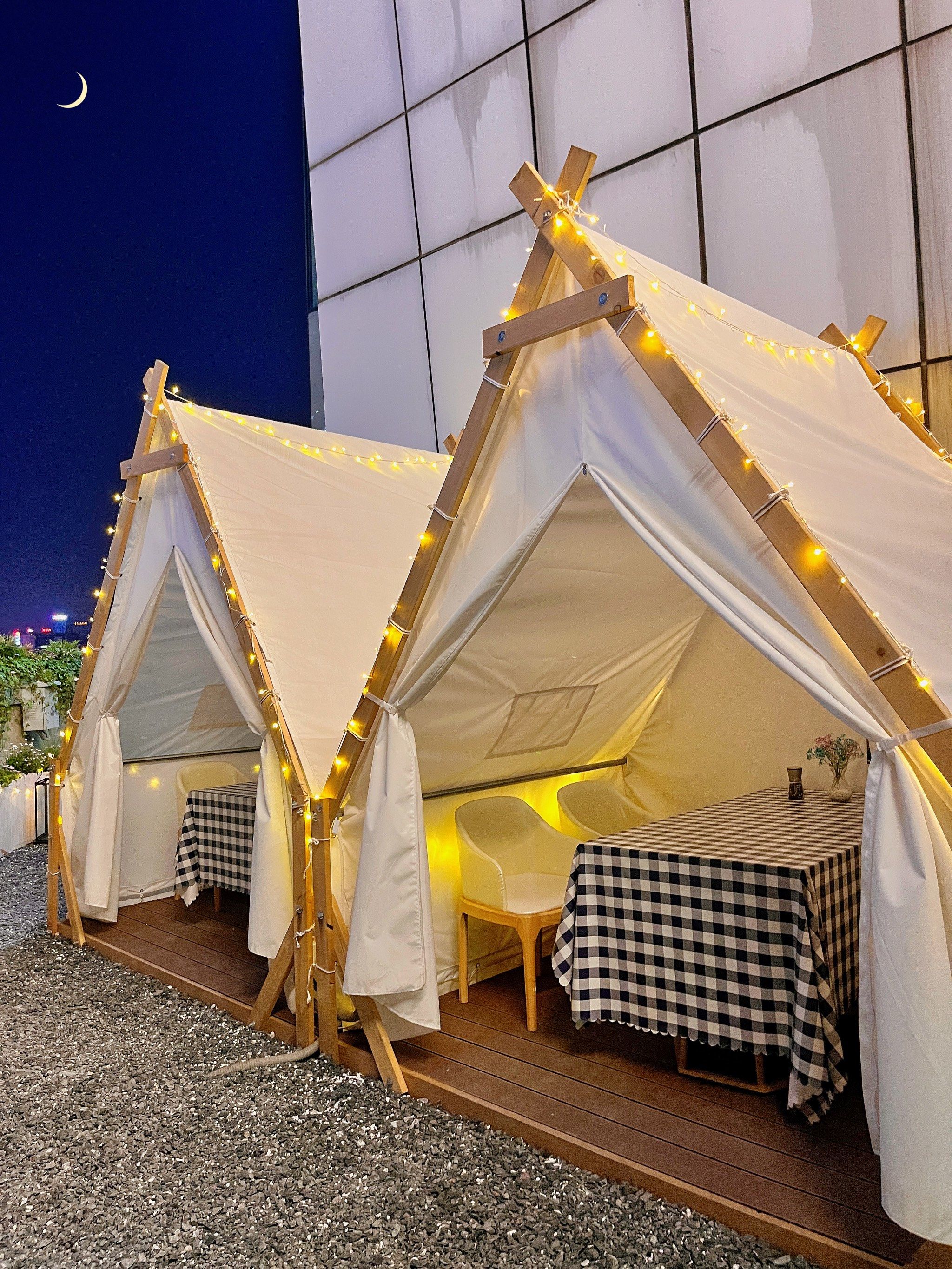 超浪漫的屋顶花园帐篷餐厅,就在合肥!