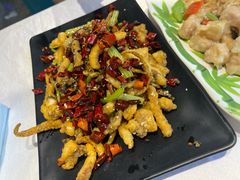 干煸鱿鱼须-大眼锅贴水饺(河东店)