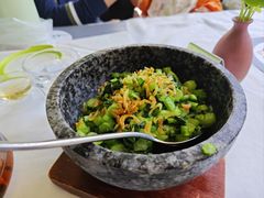 广东菜心炒虾皮-野蔓果·山野菜(西湖景区·龙井茶田店)