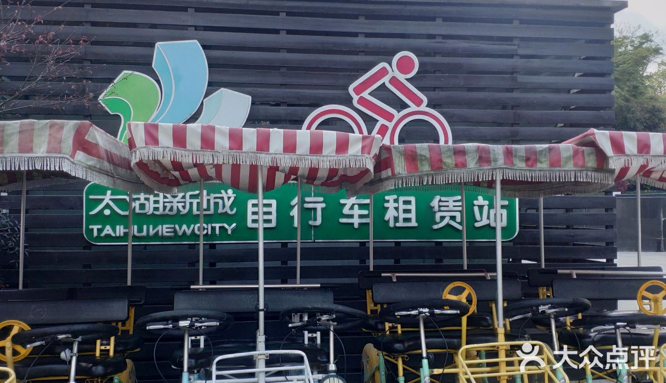 租赁的车子有单人骑的也有双人骑的车上都有雨棚