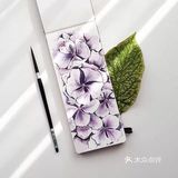 她画的水彩花卉🌺晶莹剔透～