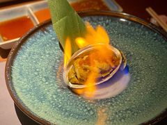 火焰黑鲍配海胆-岩也·日料与酒(龙岗天安云谷店)