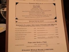 菜单-Keens Steakhouse