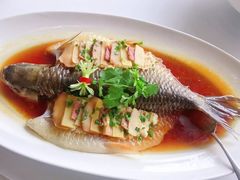 陈年萝卜黑豚肉蒸皇帝鱼-世博源公馆·本帮融合菜·主题包厢·江景餐厅