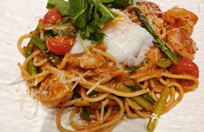 Shrimp Warm Egg Bamboo Shoot Spaghetti