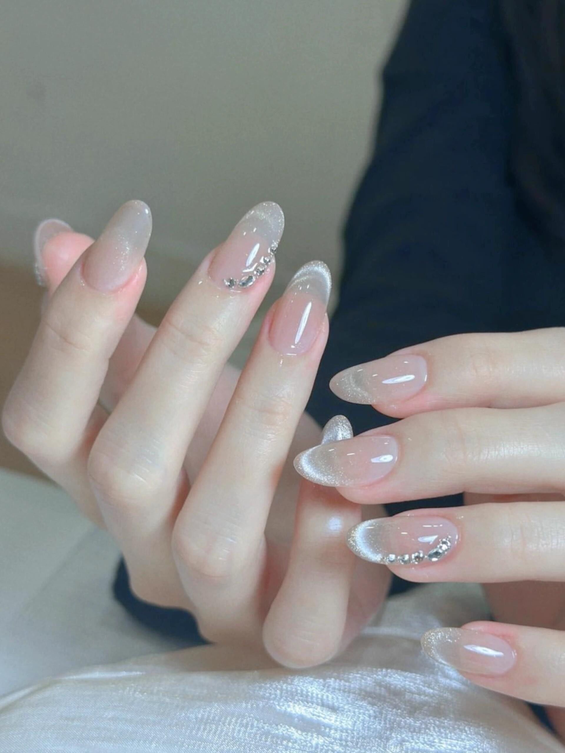 极简仙女款🥰🥰|猫眼贴钻美甲💅