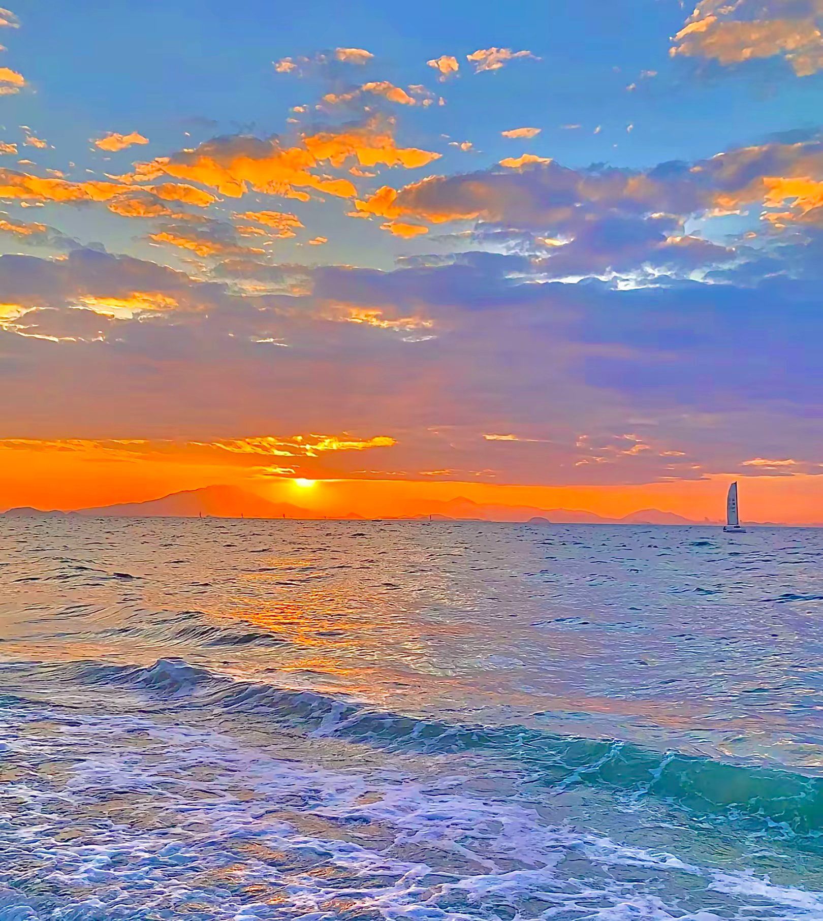 大海日落,温柔了岁月