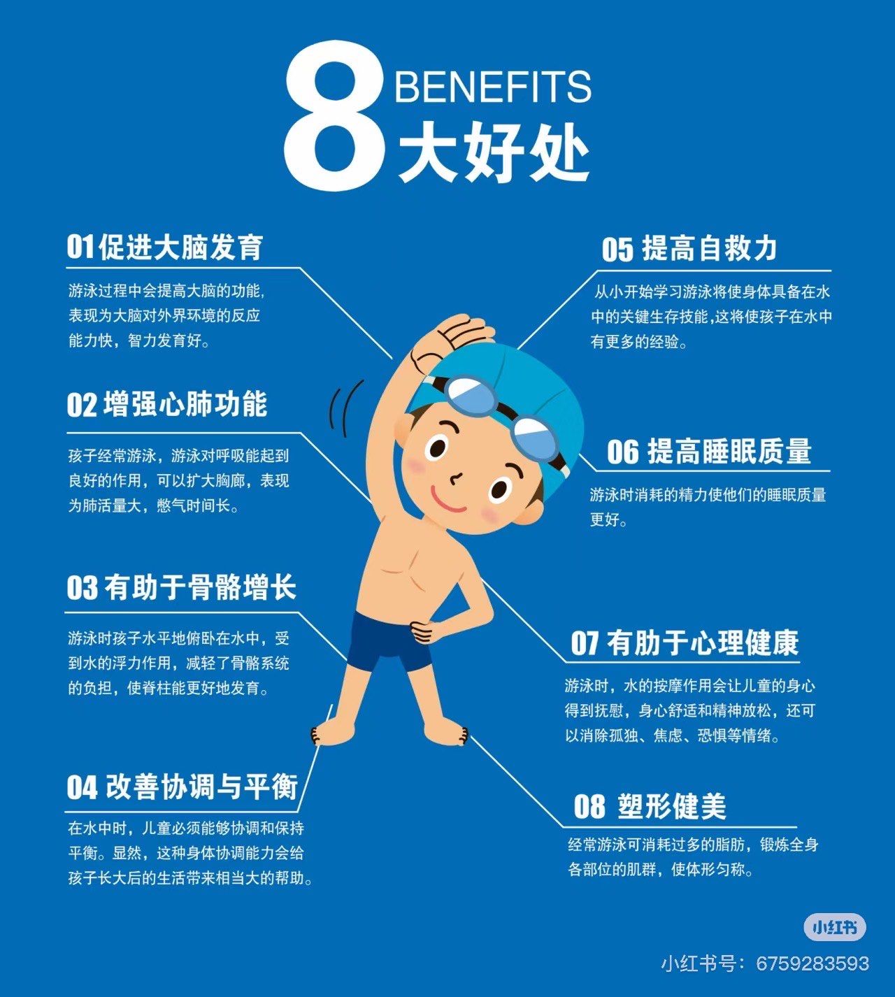 增强心肺功能
游泳时需要不断地呼吸和