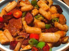 藕带炒腊肉-薇酌饮·陕西菜(南门外店)