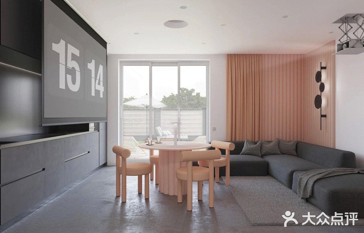 高级灰+粉色loft，全屋衣柜无把手，炫酷卫生间太惊艳！