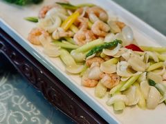 清炒百合虾仁芦笋-马大胡子清真西北菜