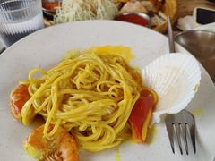 黄咖喱黑虎虾海鲜意面-TamTam