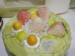 春日油画（蜜瓜草莓）-花甜生活FatimCake·生日蛋糕