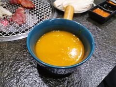 南瓜粥-芝士牛炭火烤肉