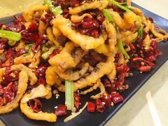 干煸鱿鱼须-大眼锅贴水饺(河东店)