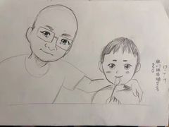 给客人画的卡通画-獨門烤肉(开发区店)